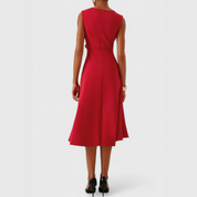 Valentina Rossi | Statement Red Midi Dress For Women