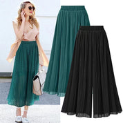 Aurelia Voss | Pleated Chiffon Wide-Leg Trousers