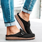 Ashley Gentry | Suede Buckle Loafers For Women