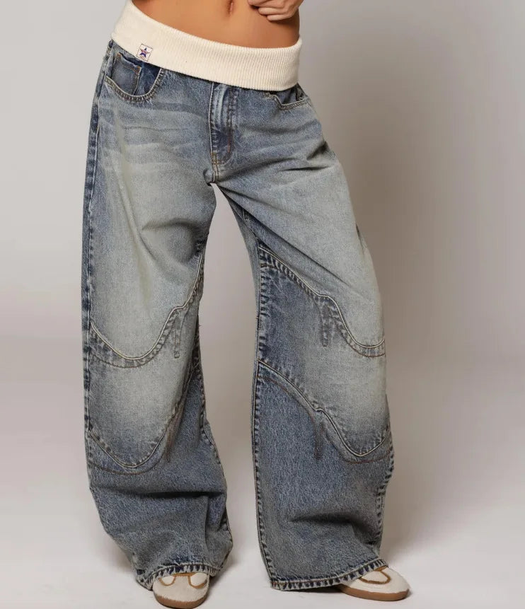 Aria Lane | Vintage Wide-Leg Denim Jeans
