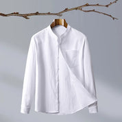 Étienne Laurent | Linen Grandad Collar Shirt For Men