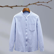 Étienne Laurent | Linen Grandad Collar Shirt For Men