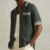 Matteo Sinclair | Textured Knit Polo Shirt For Men