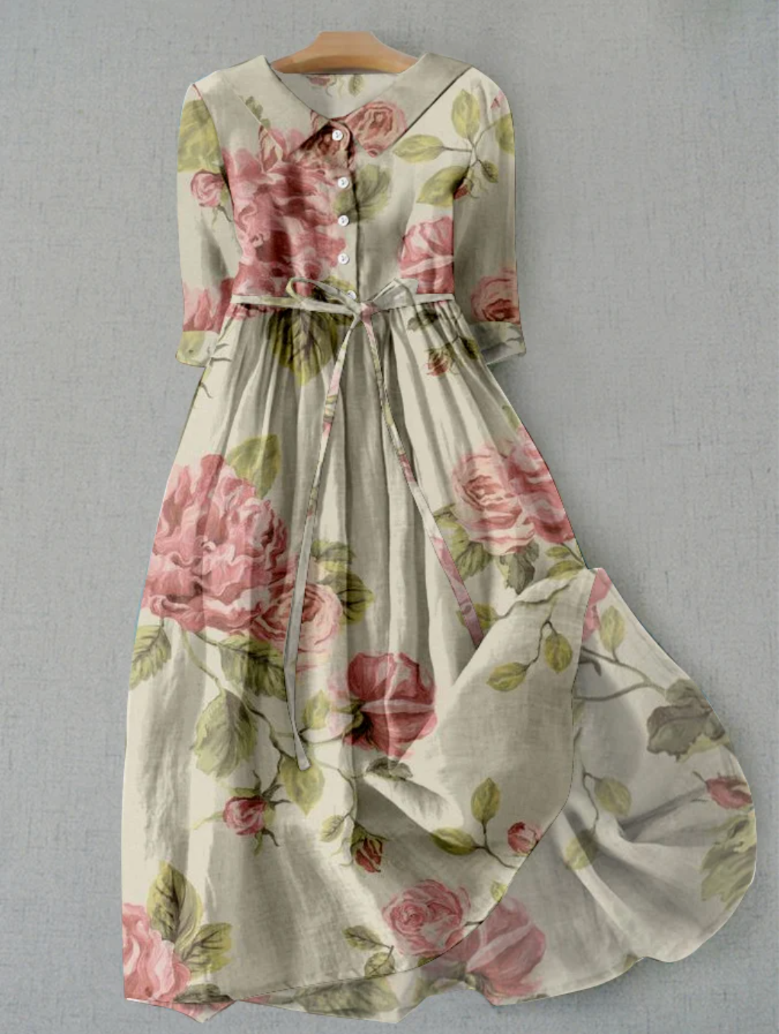 Vivienne Laurent | Floral Linen Maxi Dress For Women