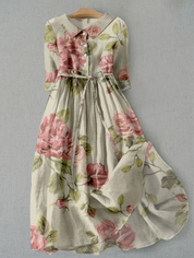 Vivienne Laurent | Floral Linen Maxi Dress For Women