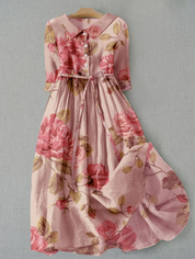 Vivienne Laurent | Floral Linen Maxi Dress For Women