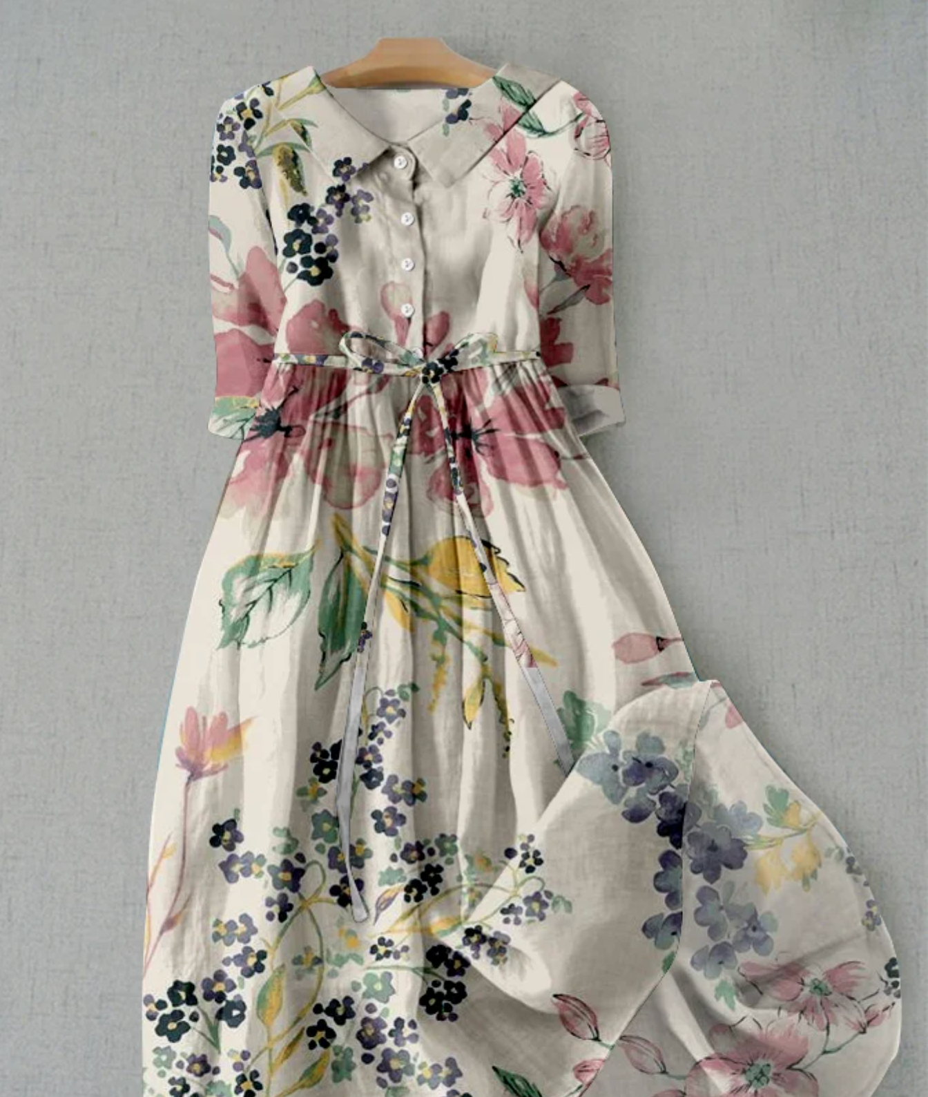Vivienne Laurent | Floral Linen Maxi Dress For Women