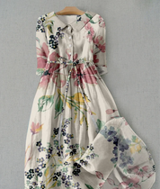 Vivienne Laurent | Floral Linen Maxi Dress For Women