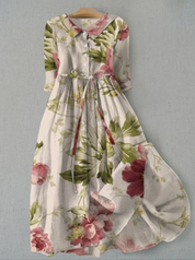Vivienne Laurent | Floral Linen Maxi Dress For Women