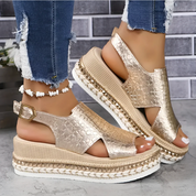 Élodie Marchand | Textured Platform Comfort Sandals For Women