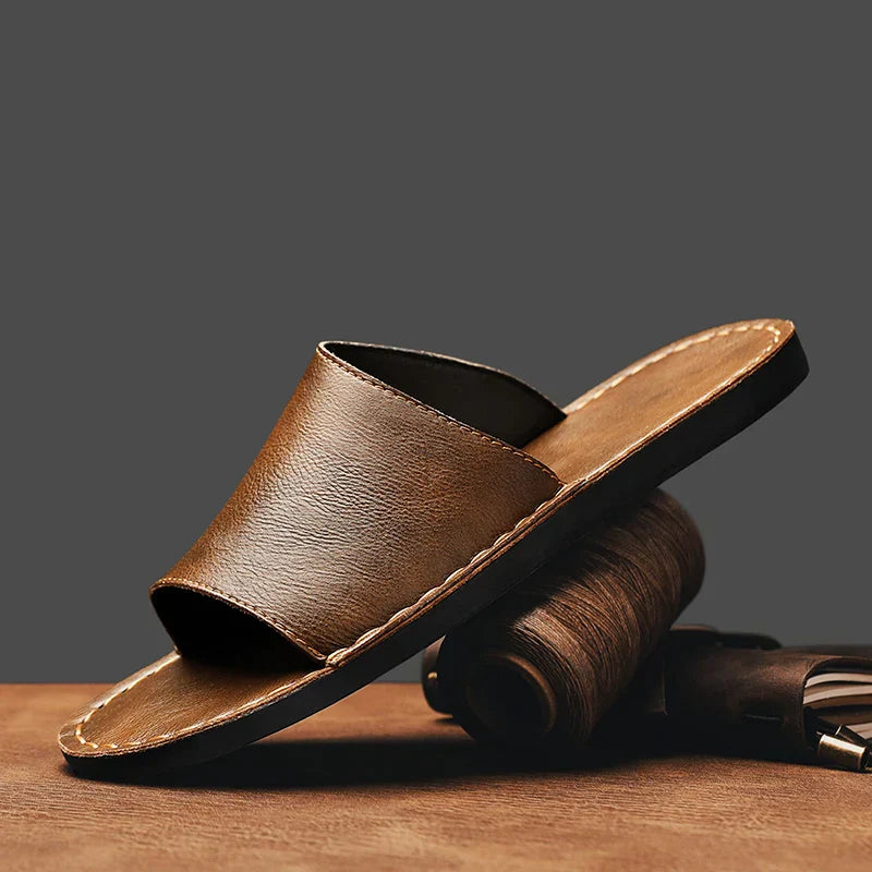 Alessandro Vieri | Leather Slide Sandals For Men