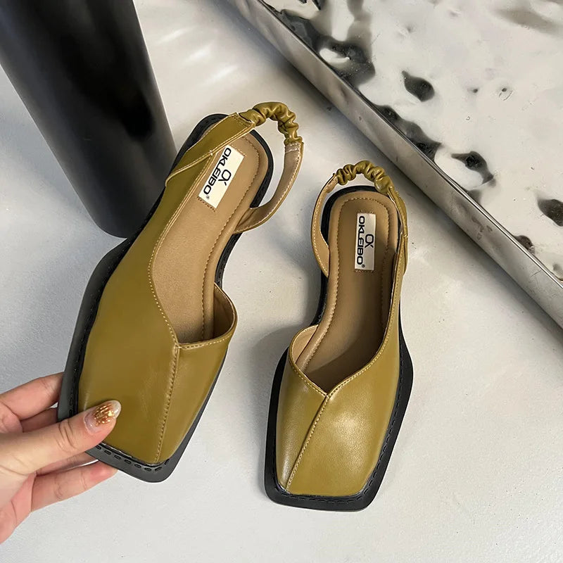 Sienna Hartwell | Square Toe Slingback Flats For Women