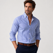 Sebastian Whitaker | Blue Striped Long Sleeve Shirt for Men