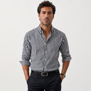 Sebastian Whitaker | Blue Striped Long Sleeve Shirt for Men