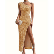 Seraphina Bellucci | One Shoulder Sequin Maxi Dress For Women