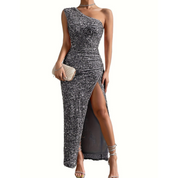 Seraphina Bellucci | One Shoulder Sequin Maxi Dress For Women