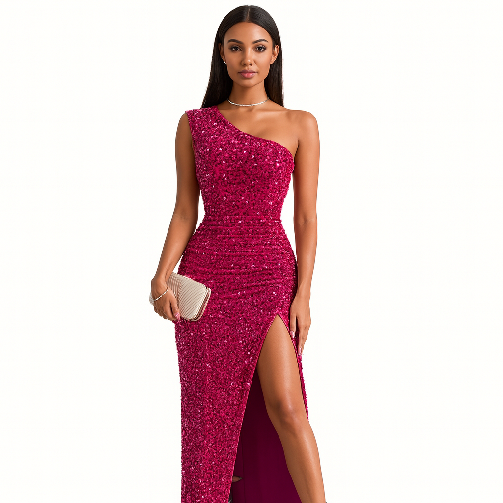 Seraphina Bellucci | One Shoulder Sequin Maxi Dress For Women