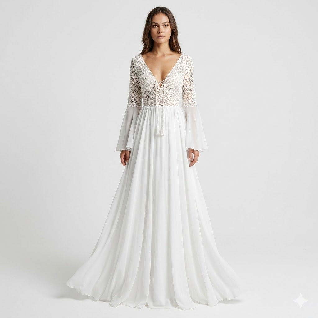 Arabella Voclaire | Bohemian Lace Maxi Wedding Dress