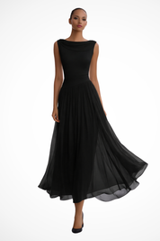 Elaine Vosslair | White Sleeveless Midi Dress for Women