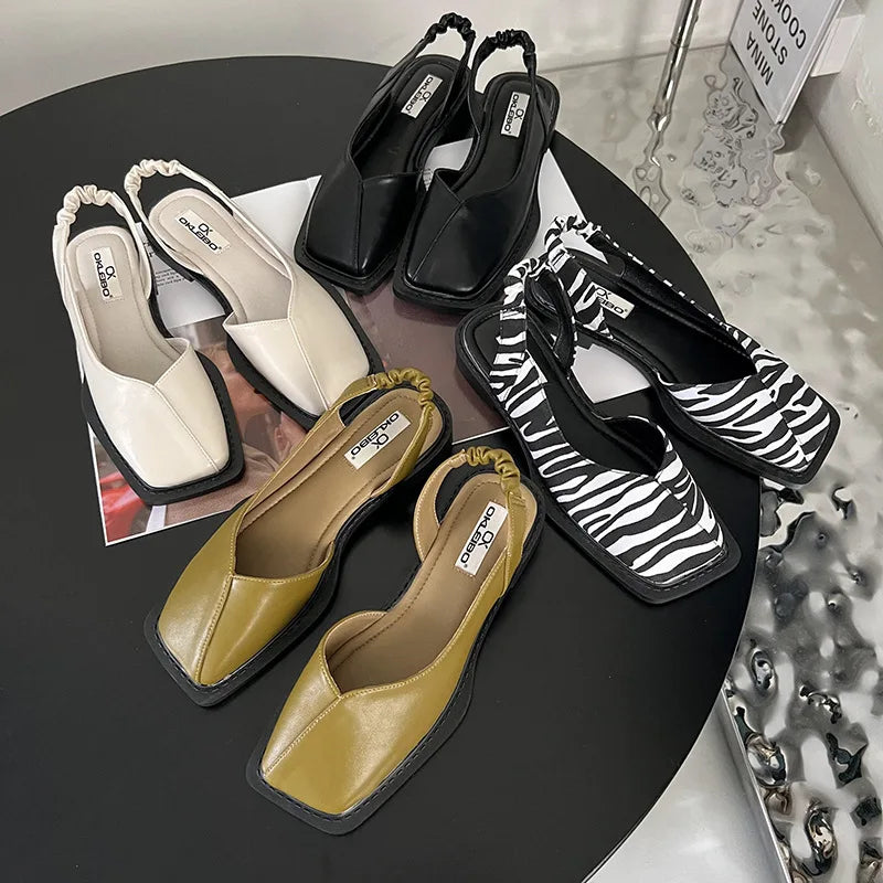 Sienna Hartwell | Square Toe Slingback Flats For Women