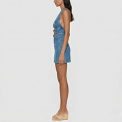 Vivienne Stanhope | Denim Halter Mini Cut-Out Dress