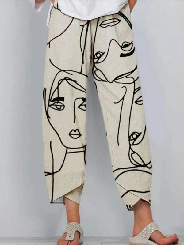 Vivienne Fonteney | Abstract Print Wide Leg Trousers for Women