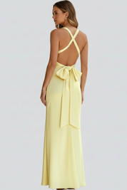 Elena Rossi | Elegant Yellow Maxi Dress For Women