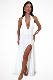Sofia Bellucci | Elegant Black Halter Maxi Dress For Women