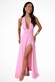 Sofia Bellucci | Elegant Black Halter Maxi Dress For Women