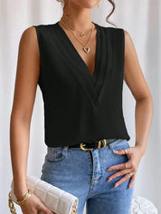 Isabella Moretti | Elegant Sleeveless V-Neck Blouse For Women
