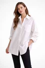 Elaine Drummond | Oversized White Cotton Shirt for Women