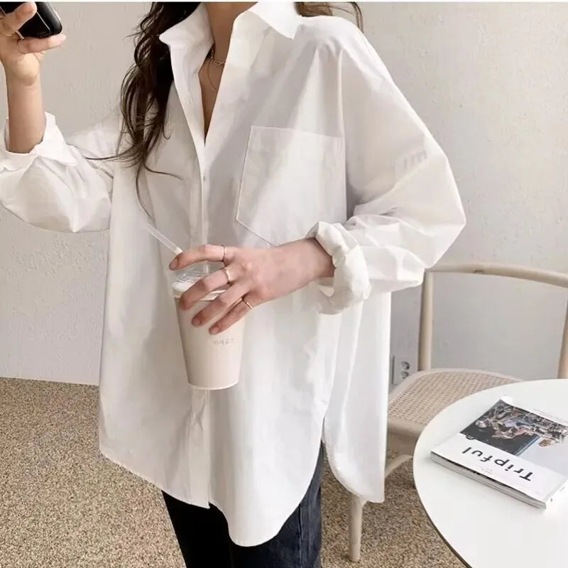 Elaine Drummond | Oversized White Cotton Shirt for Women
