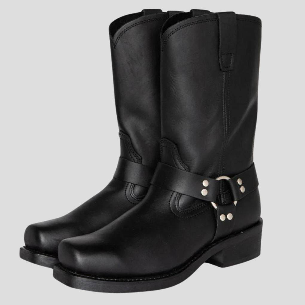Amelia Blackwood | Leather Biker Boots For Women