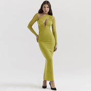 Serena Vanthorpe | Black Mesh Cut-Out Maxi Dress