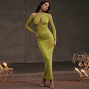 Serena Vanthorpe | Black Mesh Cut-Out Maxi Dress