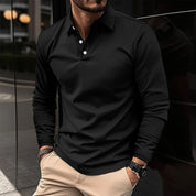 William Harrington | White Long Sleeve Polo Shirt for Men