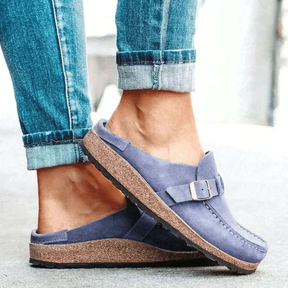 Ashley Gentry | Suede Buckle Loafers For Women