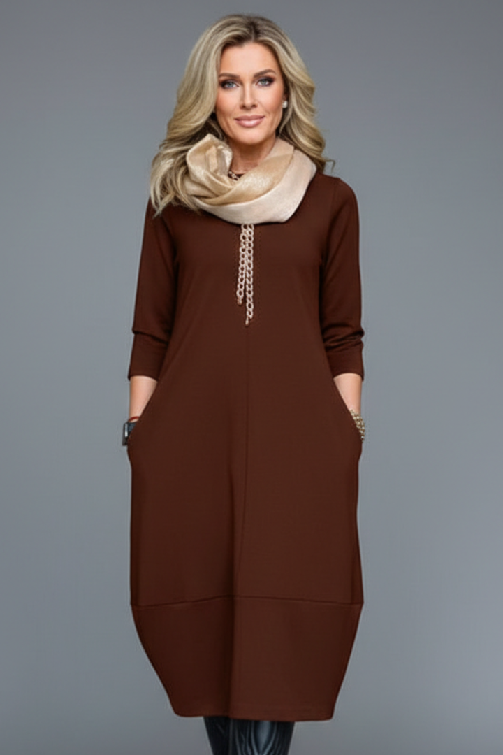 Charlotte Sinclair | Casual Pocket Midi Dress For Women