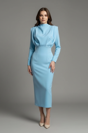 Victoria Monroe | Elegant Pink Midi Dress For Women