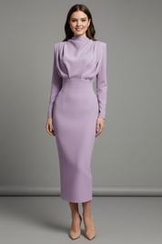 Victoria Monroe | Elegant Pink Midi Dress For Women