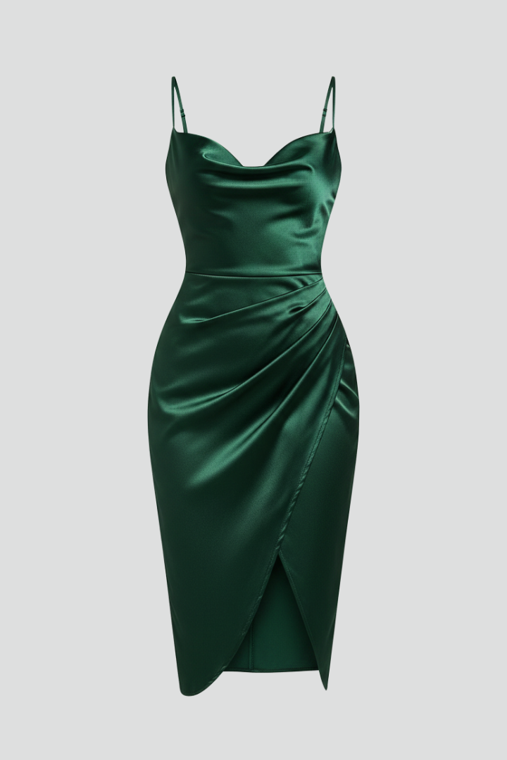 Valentina Rossi | Emerald Satin Cocktail Dress For Women
