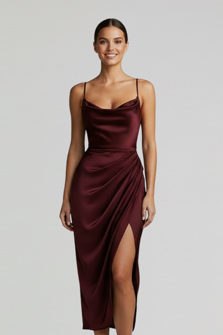 Valentina Rossi | Emerald Satin Cocktail Dress For Women