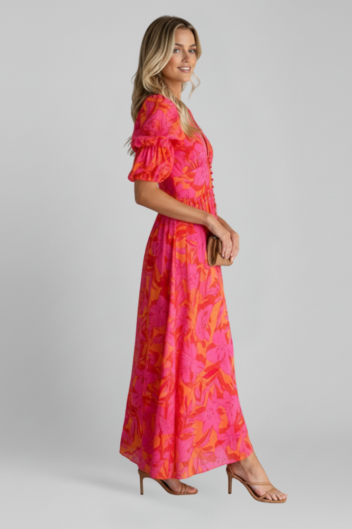Isla Beaumont | Vibrant Floral Maxi Dress For Women