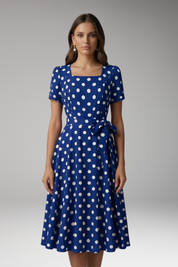 Clara Bellini | Red Polka Dot Midi Dress For Women