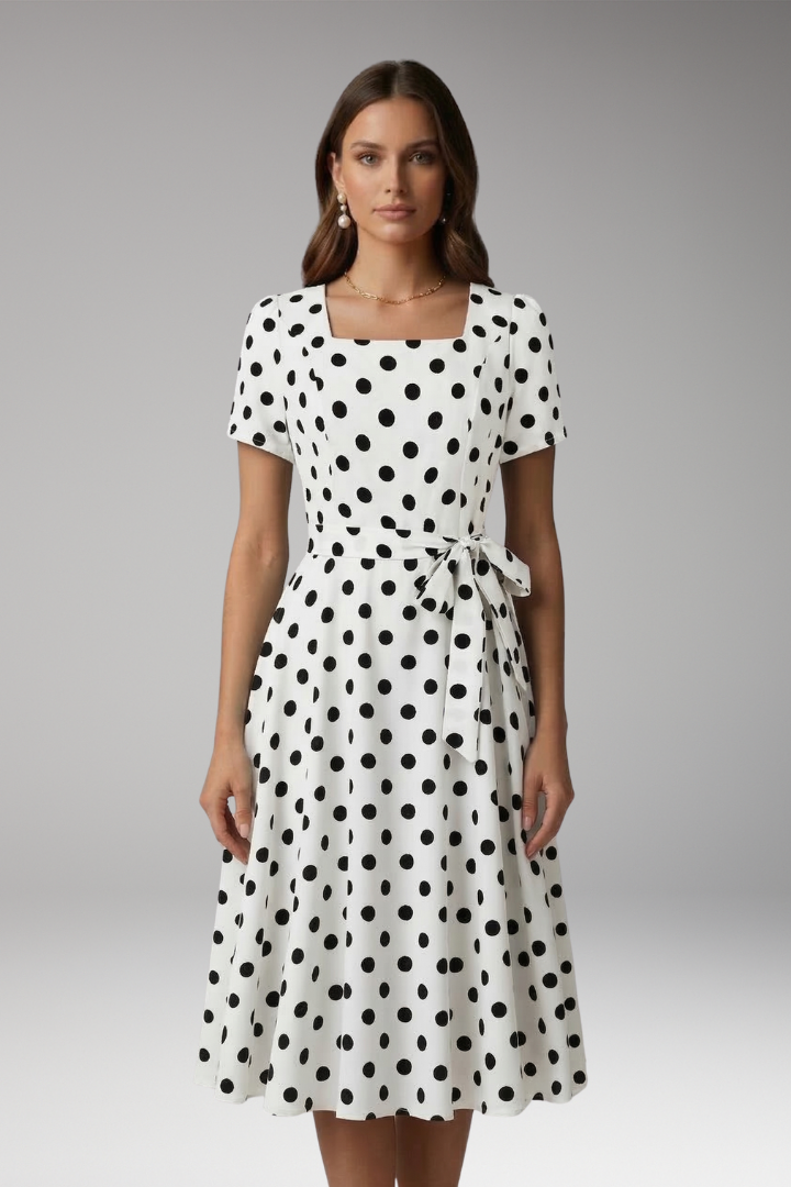 Clara Bellini | Red Polka Dot Midi Dress For Women