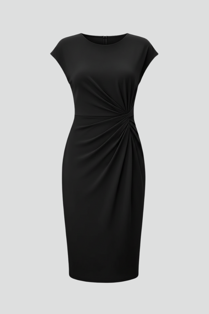 Victoria Sinclair | Elegant Ruched Midi Dress For Women