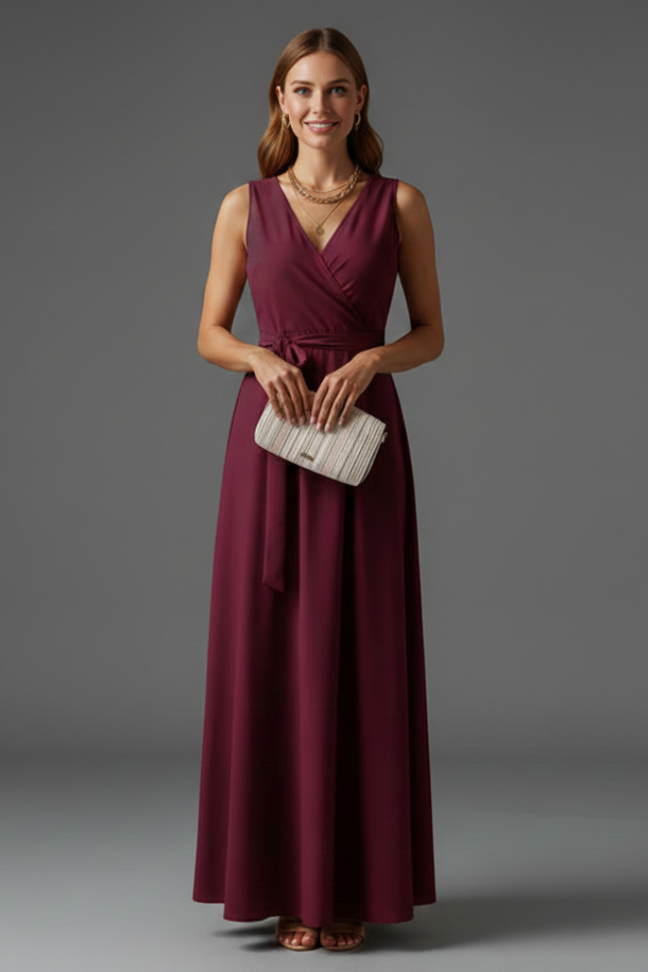 Isabella Laurent | Red Maxi Dress For Women