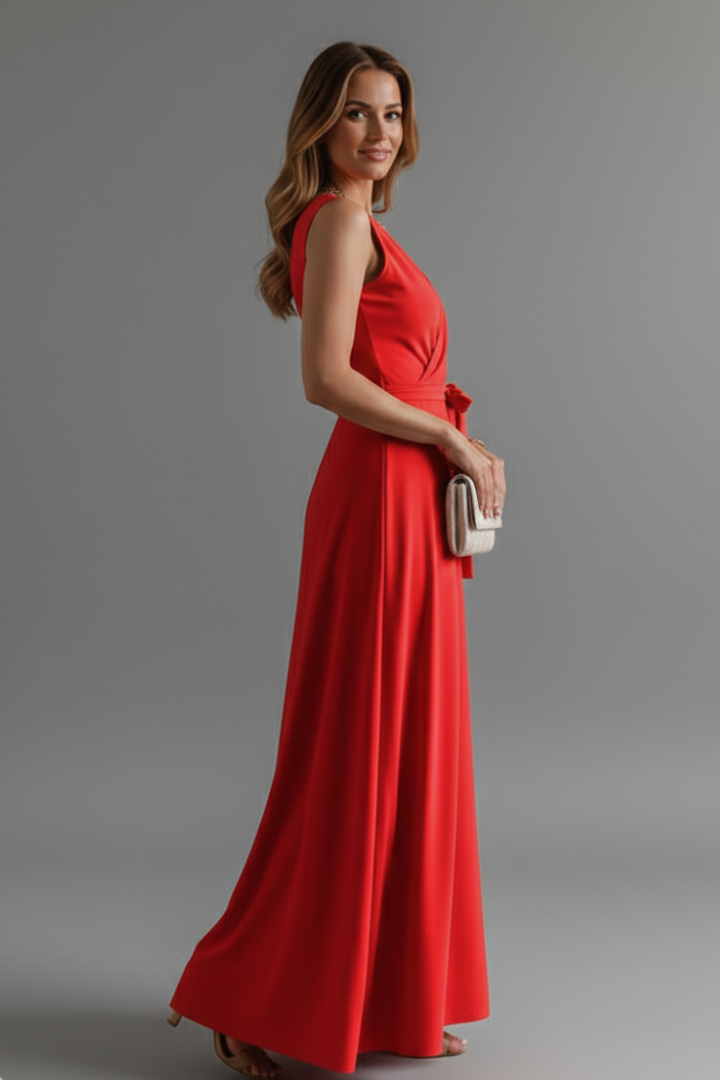 Isabella Laurent | Red Maxi Dress For Women