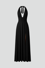 Sienna Valmont | Black Halter Maxi Dress For Women