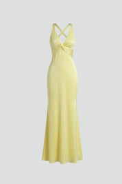 Elena Rossi | Elegant Yellow Maxi Dress For Women